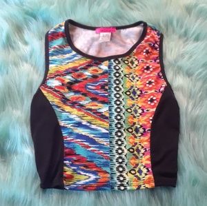 NWOT Analogy Tribal Yoga Crop Work Out Top